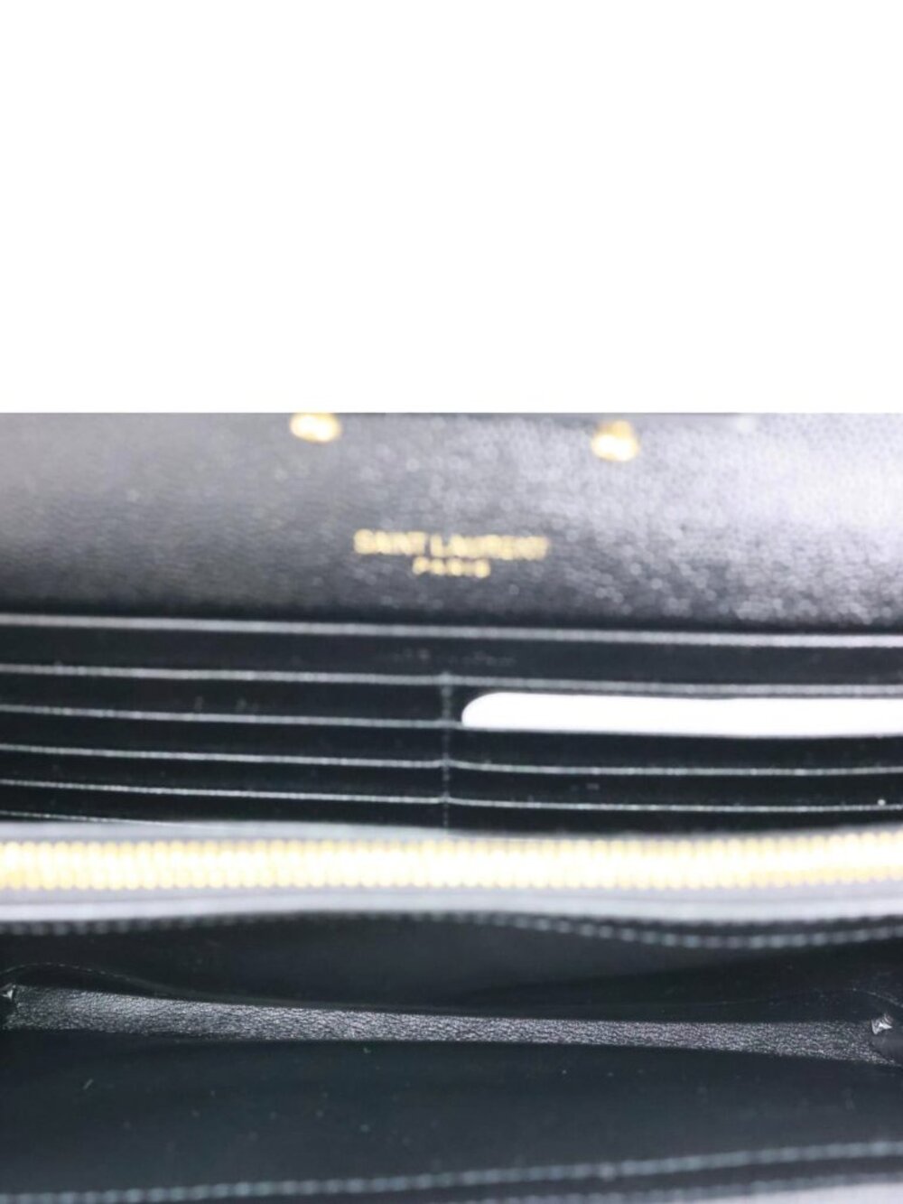 Yves Saint Laurent Cassandra Matelasse Grain De Poudre Chain Wallet Black - Picture 13 of 15